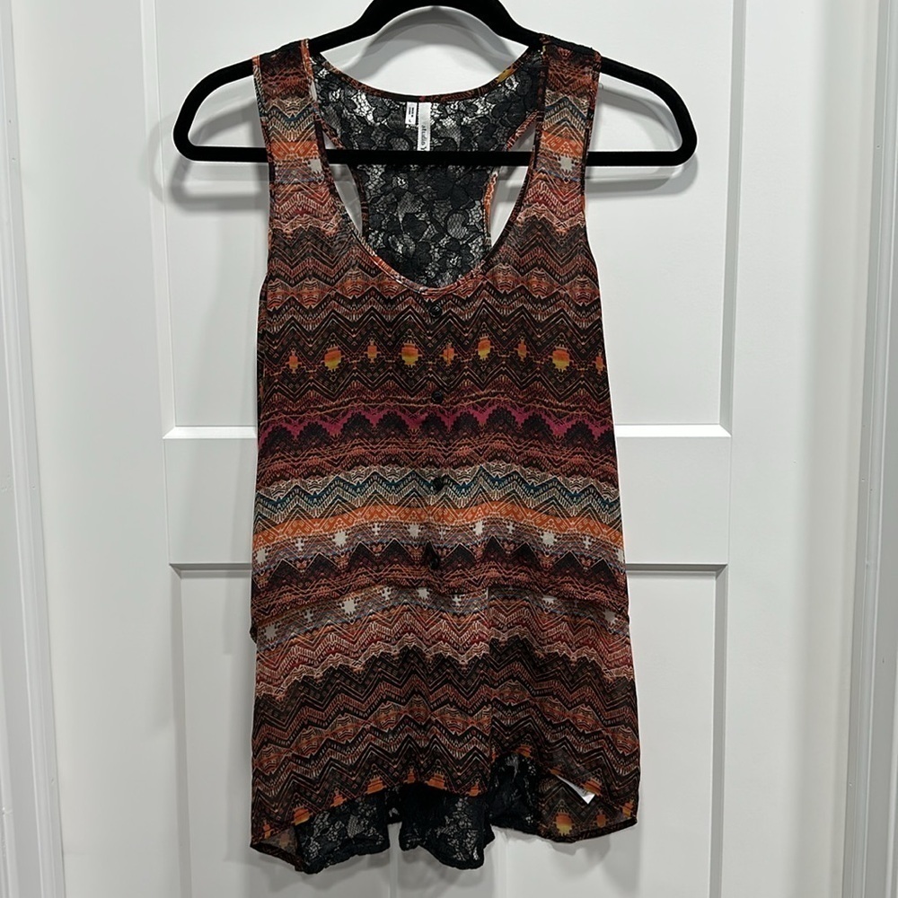 Multicolor Patterned Women's Top - Size Large